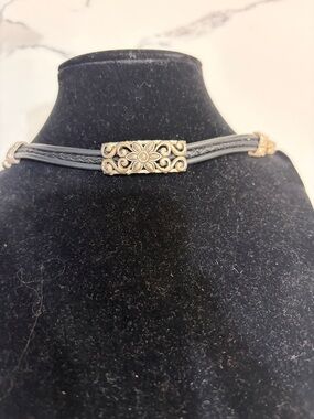 Silver and black bracelet